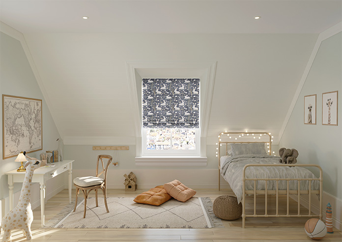 Bunny Meadows, Moonlit Grey - Motorised Roman Blind - Image 8